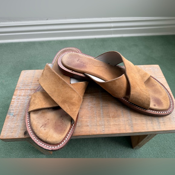 Men's ISAIA Napoli Brown Suede Handmade Criss Cross Slide Sandals EU 44

No Box - Picture 4 of 9